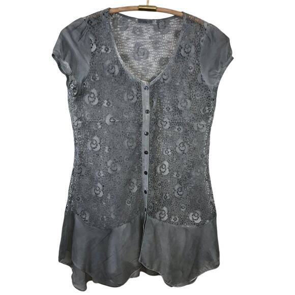 Monoreno Gray Lace Dress SZ Medium - Picture 1 of 8
